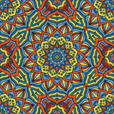 etnik çiçek seamless modeli