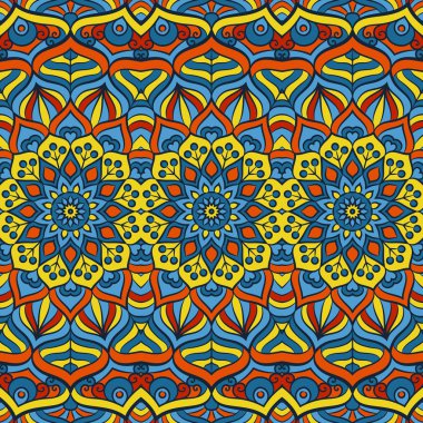 etnik çiçek seamless modeli