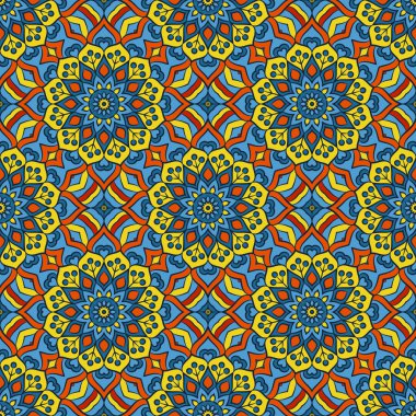 etnik çiçek seamless modeli