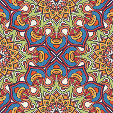 etnik çiçek seamless modeli