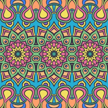 etnik çiçek seamless modeli