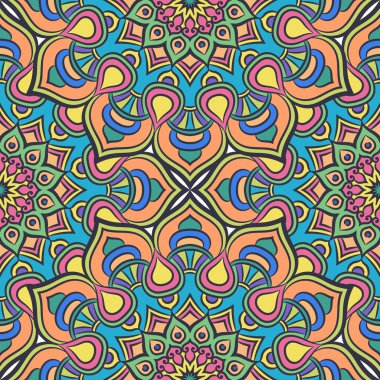 etnik çiçek seamless modeli