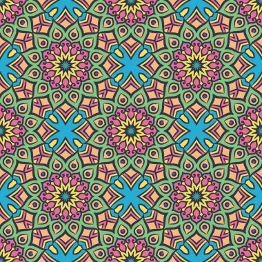 etnik çiçek seamless modeli