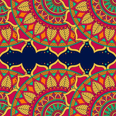 etnik çiçek seamless modeli