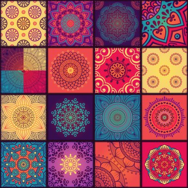 etnik çiçek seamless modeli