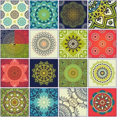 etnik çiçek seamless modeli