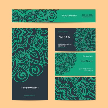 Kartvizit. Vintage dekor elementleri.