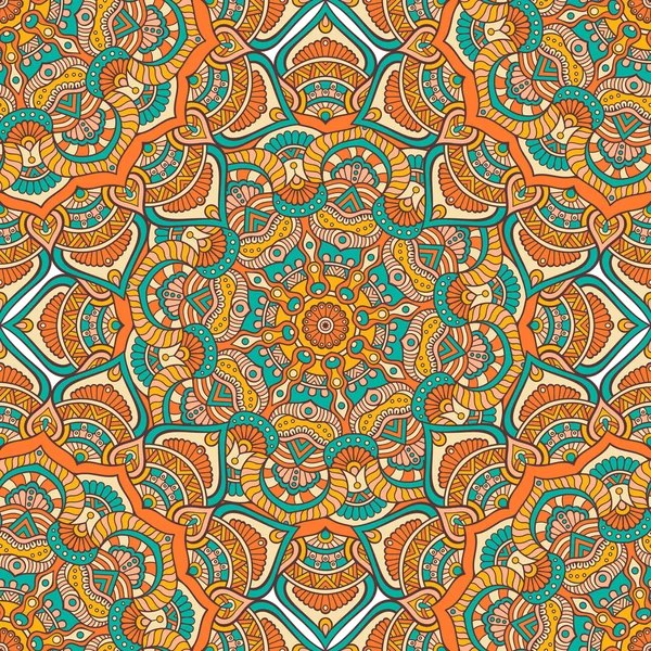 Ethnique floral motif sans couture — Image vectorielle