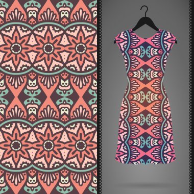 Vektör elbise ile seamless modeli