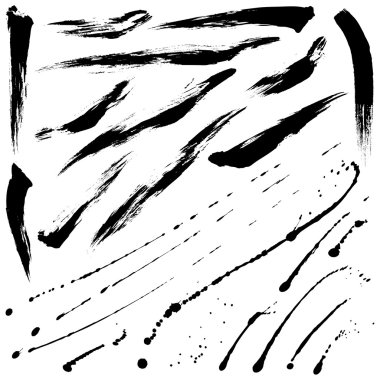 Sıçramak fırça ve fırça darbeleri