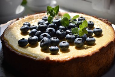Nefis lezzetli ev yapımı cheescake.