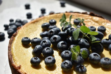 Nefis lezzetli ev yapımı cheescake.