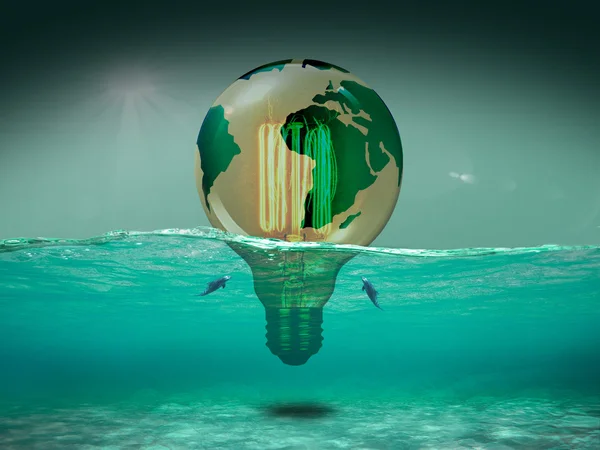 Earth, drowning because of fossil fuel use 2