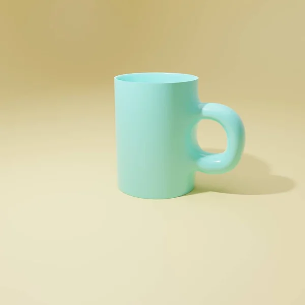 3d blue rendering of a mug