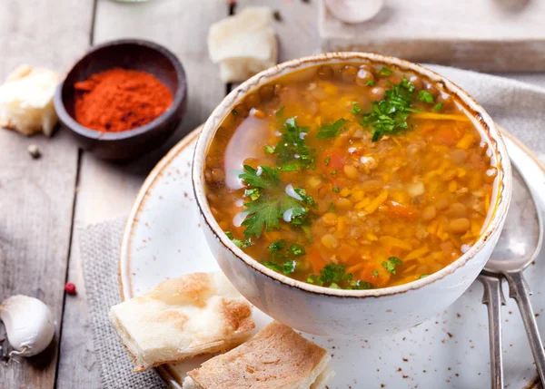 Lentil soup with smoked paprika — Stock Image Lentil soup with smoked paprika Stock Photo