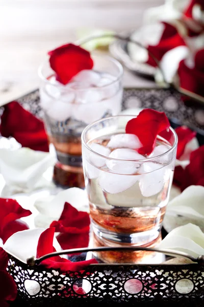 Rose flavor cocktail petals