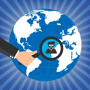 İşadamı insan kaynakları seçmek için bir büyüteç tutun