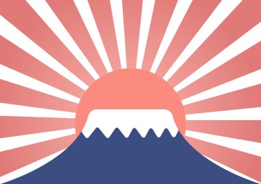 Mt-fuji ve güneş ışınları gibi kar ile dağ Yaz Manzara