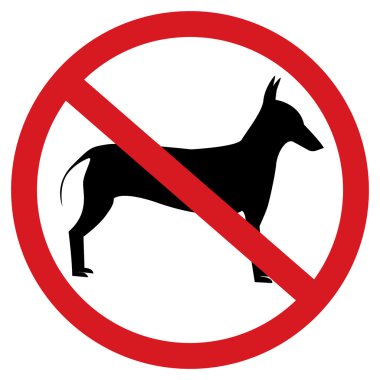Beyaz arka plan üzerinde izole işareti yok köpeklere izin. 