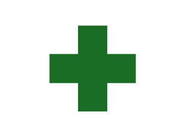 Vektör güvenlik yeşil beyaz arka plan üzerinde çapraz Japon kültürel bayrağı. 