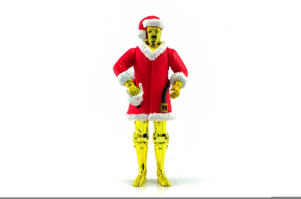 CPO Character from star wars movie ware in santa claus costume c — Stock Photo, Image