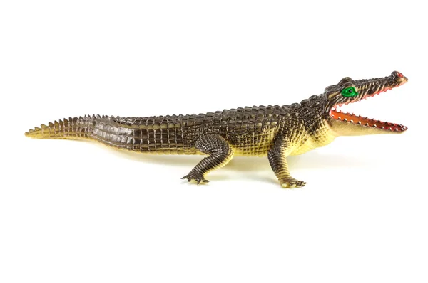 Brinquedo de crocodilo Brow isolado no fundo branco — Fotografia de Stock