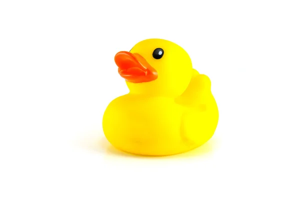 Yellow rubber duck isolated on White Background right side — Stock Photo, Image