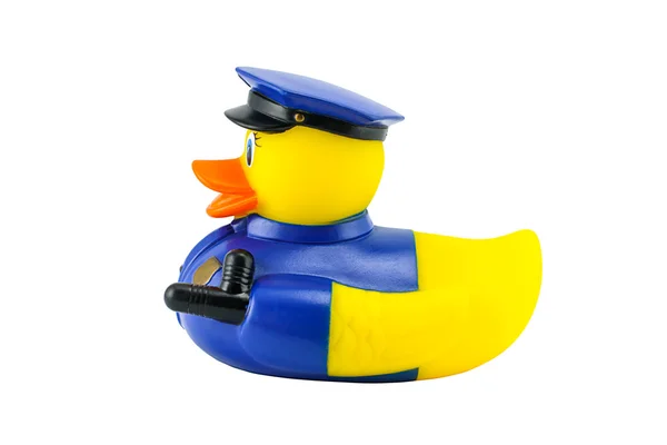 Поліція жовта гумова качка . — стокове фото