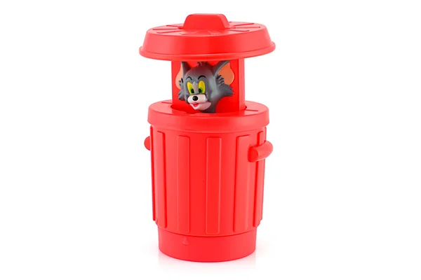 Tom in a red bin — Stock Photo, Image