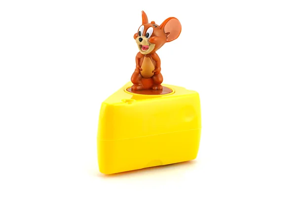 Jerry en un trozo de queso — Foto de Stock
