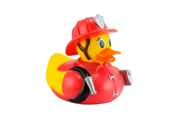 Fireman Yellow rubber duck. — Stock Photo, Image