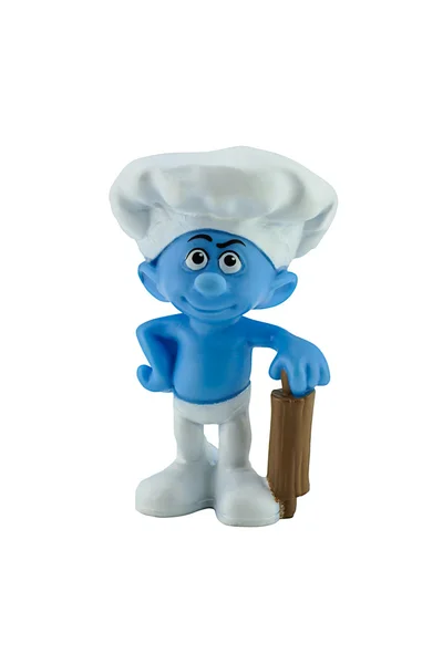 Smurf cozinheiro com rolo de madeira — Fotografia de Stock