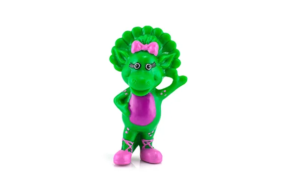 Зелёная игрушка-динозавр . — стоковое фото