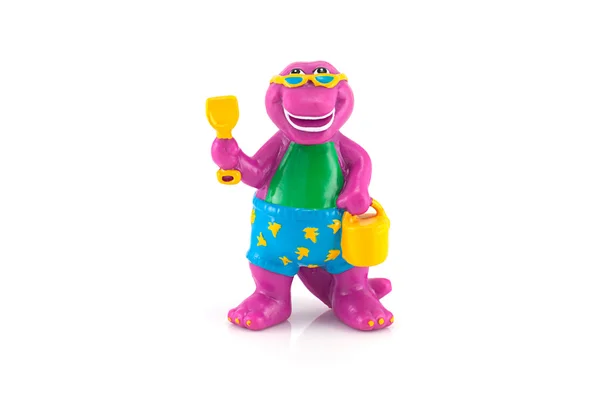 Barney mor dinozor figürü oyuncak modeli. — Stok fotoğraf