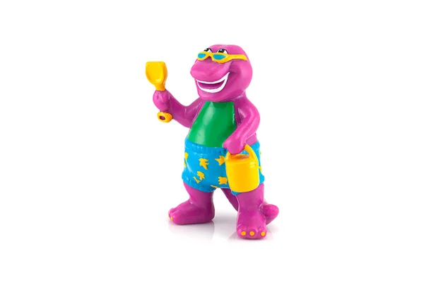 The fialový dinosaurus Barney postava hračka model. — Stock fotografie