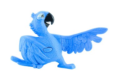 Blu mavi Amerika papağanı oyuncak karakter formu Rio animasyon film.