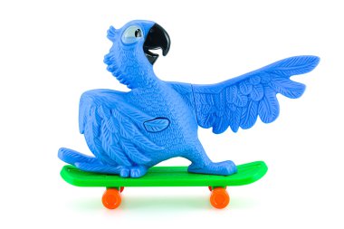 Blu mavi Amerika papağanı oyuncak karakter formu Rio animasyon film.