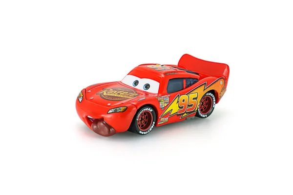 Tongue Lighting Mcqueen toy car a protagonist of the Disney Pixa — Stock Photo, Image