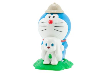 Doraemon tüfekli ile mavi robot kedi