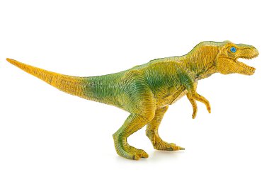 Tyrannosaurus dinozor plastik şekil oyuncak model beyaz backgro üzerinde