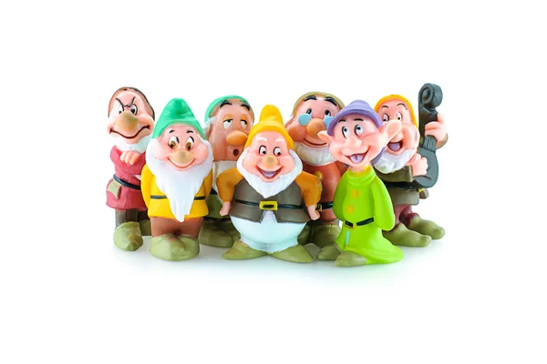 Groep van de zeven dwergen speelgoed figuur. — Stockfoto
