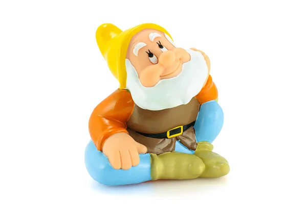 Happy figure toy is one of the seven dwarfs. — Stock Photo, Image