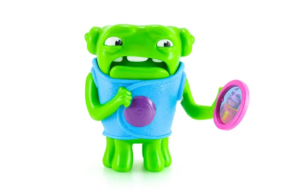 Nervous OH alien green color toy character from Dreamworks HOME — Stock Photo, Image