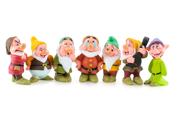 Grupo dos Sete Anões figura de brinquedo . — Fotografia de Stock