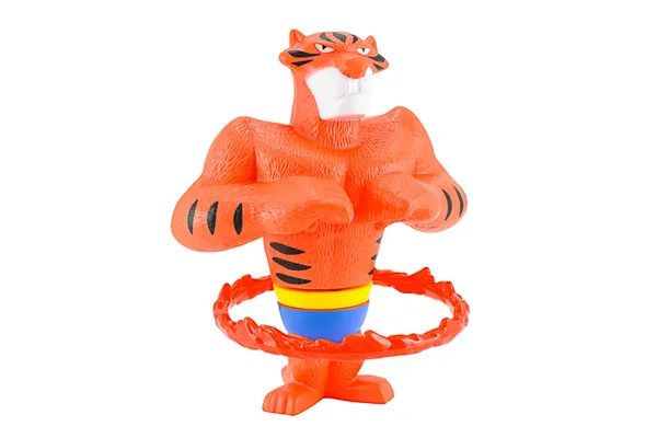 Vitaly the tiger play flaming hoop toy character from Madagascar — Stock Photo, Image