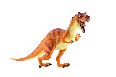 Anne dino dinosarus Rex şekil oyuncak üzerinde beyaz izole.