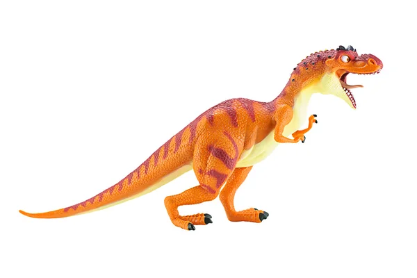 엄마 디노 dinosarus 렉스 그림 장난감 흰색 절연. — 스톡 사진