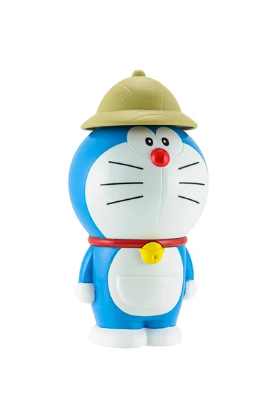Doraemon een blauwe robot kat met bruin hoed een hoofdpersoon van d — Stockfoto