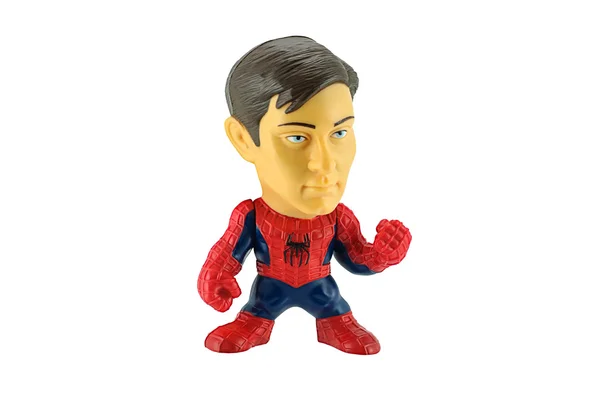 Spiderman removeable mask toy character form Spider Man 3 film. — Stock Photo, Image