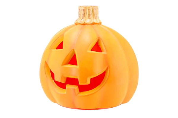 Halloween pumpa skrämmande Jack O Lantern isolerad på vit backgro — Stockfoto